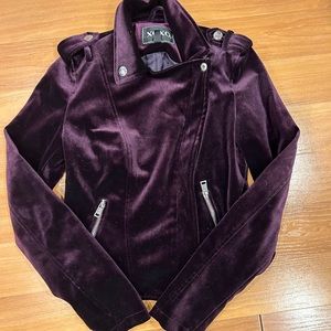 XOXO Purple Velvet Motorcycle Jacket